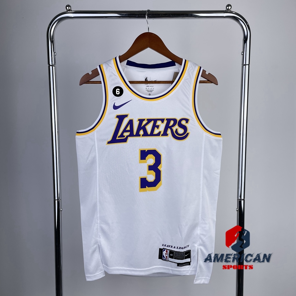 Los Angeles Lakers 3 Anthony Davis Black Basketball Shirt Swingman  Association Edition Jersey Purple 2021