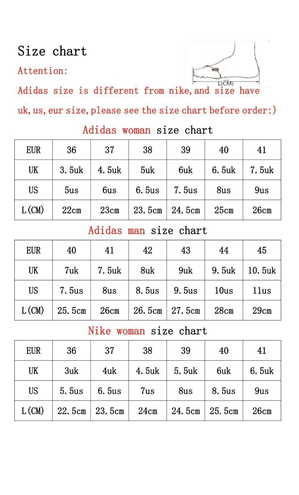 yeezy shoe sizing chart