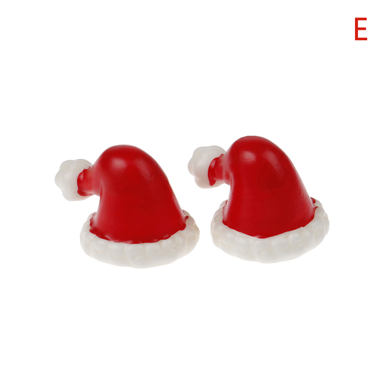 FOO 2พีซีเรซิ่นวัสดุ Miniature คริสต์มาสต้นไม้ Snowman ถุงของขวัญถุงเท้าเครื่องประดับ