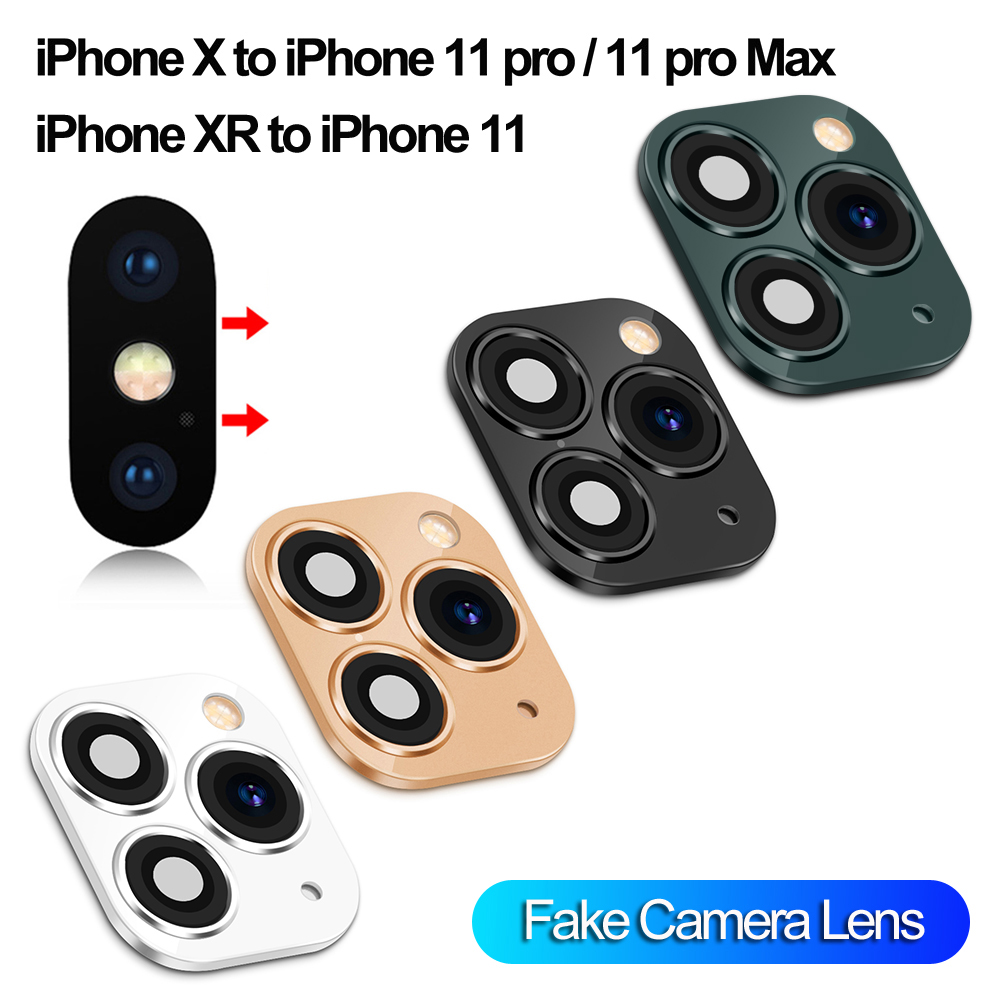 SHUIXINGZ Luxury Screen Protector Mobile Glass Seconds Change for iPhone XR X to iPhone 11 Pro Max Fake Camera Lens Sticker Cover Case