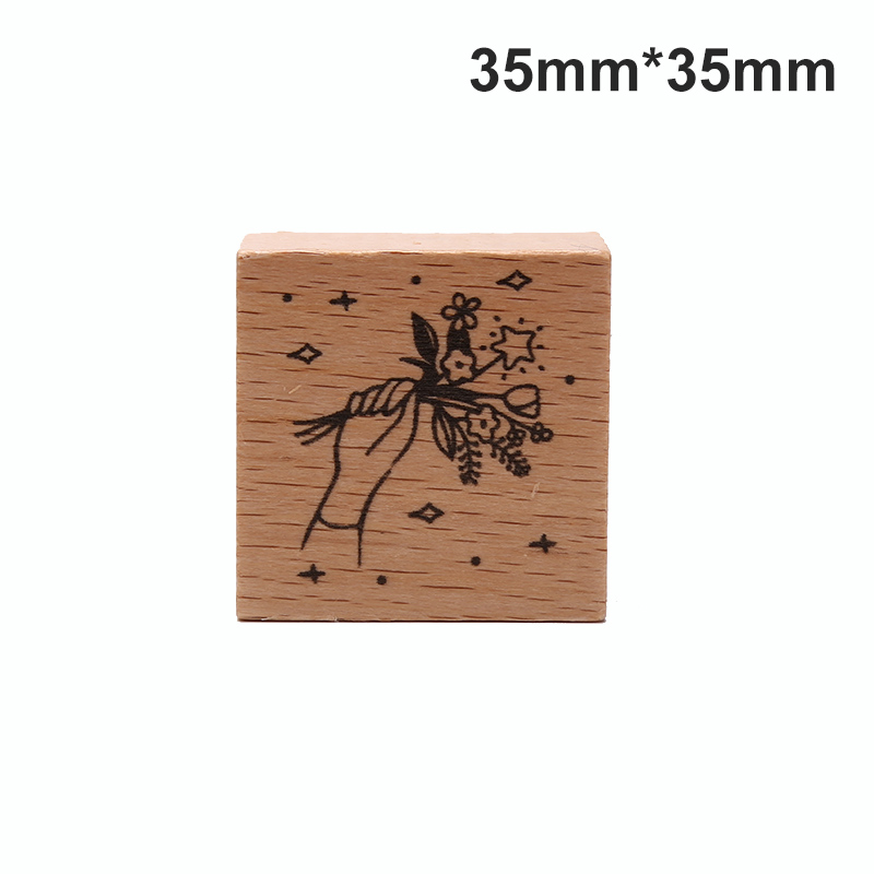 PINGZ Vintage Wooden Rubber Stamp For DIY Stationery Scrapbooking Handbook Diary Decor