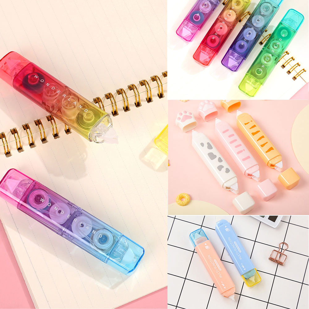 【COD+IN STOCK】Creative Portable Correction Tape Dispensing 2 trong 1 Học tập Văn phòng phẩm Double Sided Glue Trường học Văn phòng phẩm