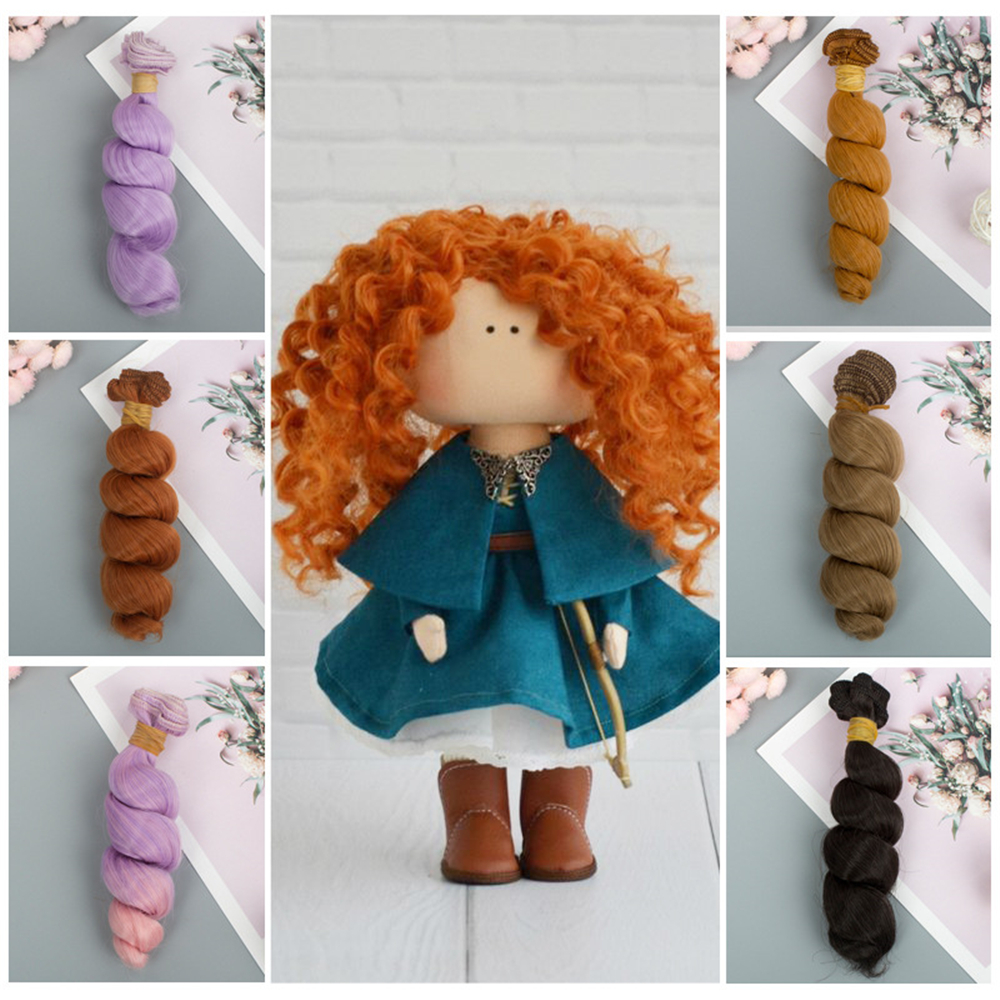 LJ5FD14O 15100cm Kids Gifts High-Temperature Accessories Mini Tresses Curly Wigs Screw Periwig Doll Hair Toy Toupee