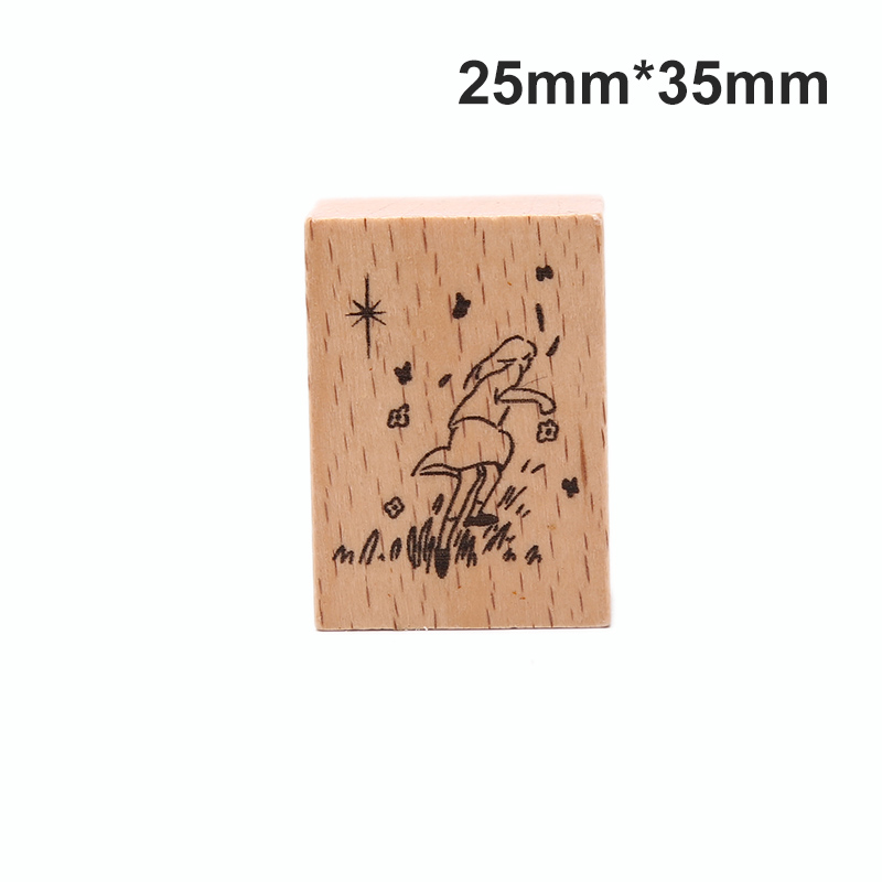 PINGZ Vintage Wooden Rubber Stamp For DIY Stationery Scrapbooking Handbook Diary Decor