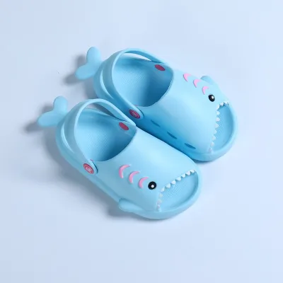 Cute baby cartoon shark sandals kid summer outdoor beach slippers children cute selipar (1)
