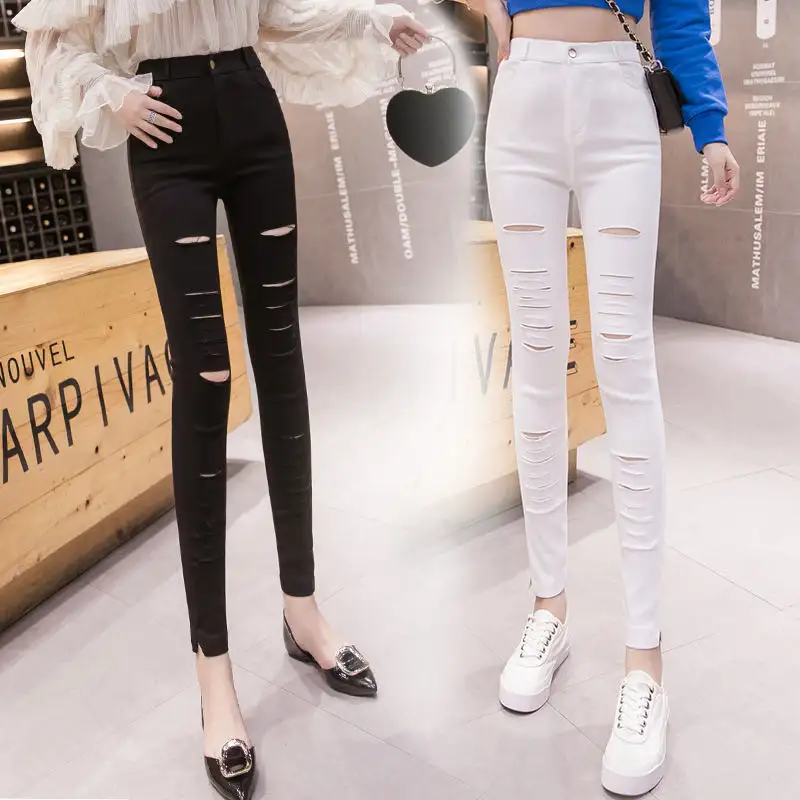 slim ripped jeans womens