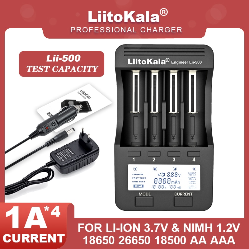 LiitoKala Lii-500 LCD 3.7V 18650 18350 17500 16340 18500 21700 14500 26650