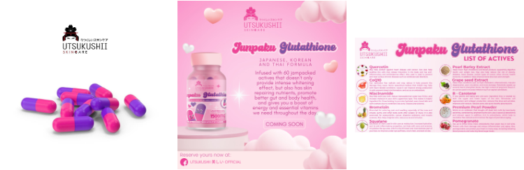 junpaku glutathione Utsukushii Junpaku Glutathione 1500mg 60 Capsules
