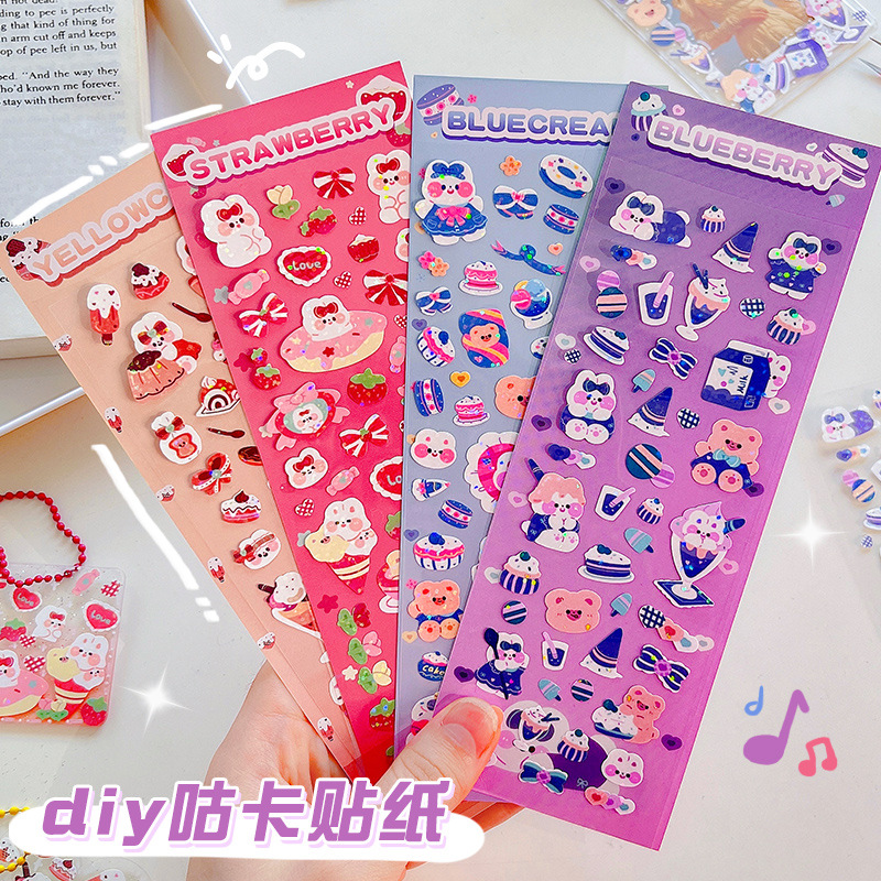 Sticker Trang Trí Thỏ Gấu Nhiều Màu Không Thấm Nước Mẫu Mới