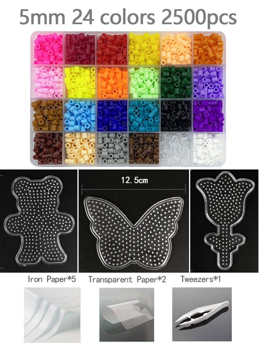 Ready Stock】DIY Perler Fuse Beads Kit 1800/7000/140000 PCS 5.5mm or 2.6mm  Craft Bead Set Creative Educational DIY Toy With Iron and Accessories Gift  for Kids Adults Children