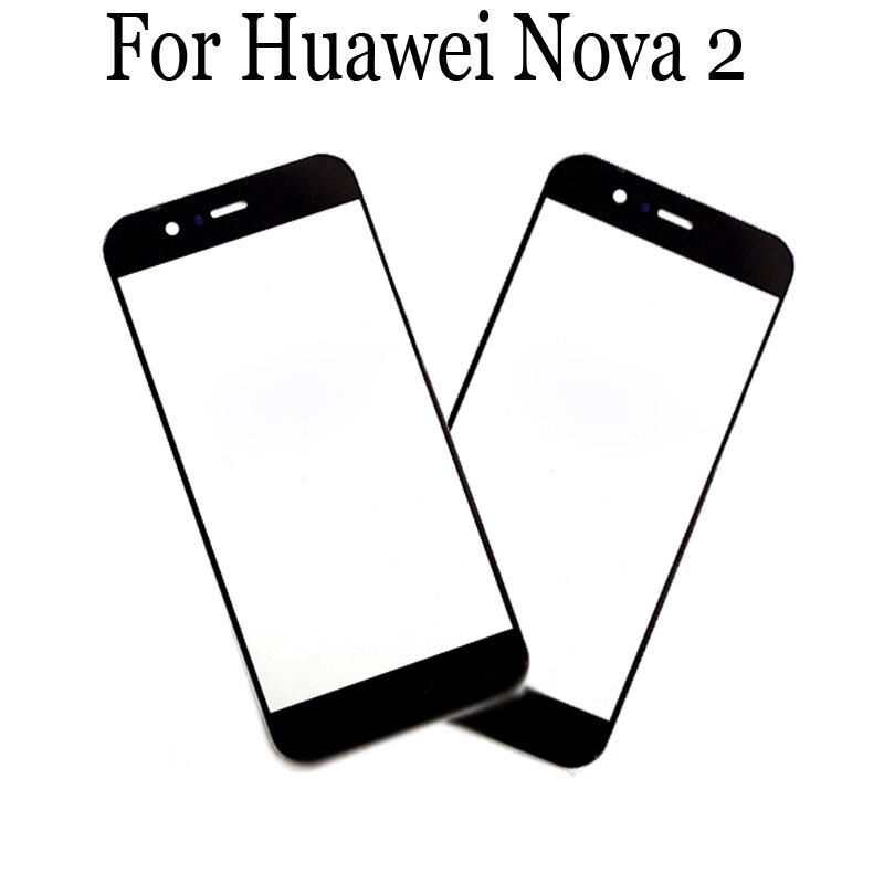 อะไหล่ทดแทนสำหรับ Huawei Nova 2หน้าจอสัมผัสข้างนอก LCD แผงด้านหน้าเลนส์กระจกหน้าจอฝาครอบ HuaweiNova2ไม่มีสายเคเบิลงอได้