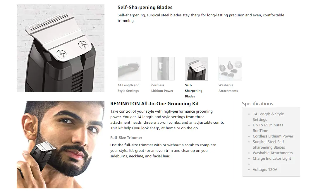 remington hair grooming kit