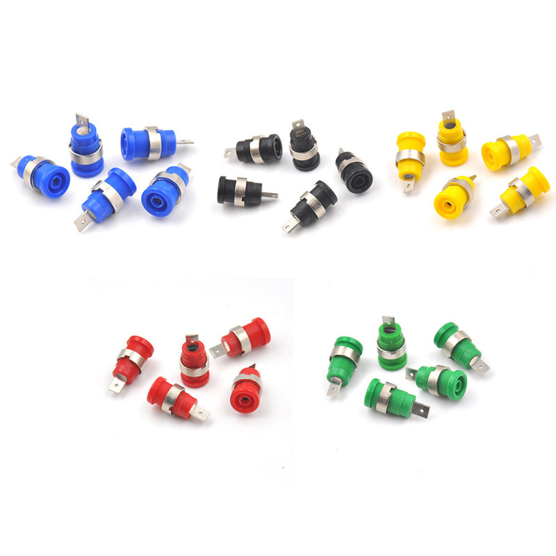 Springday bashijian 5pcs 4 mm giắc cắm bắp chuối giắc cắm cái ổ cắm phích cắm đầu nối dây điện 5 màu sắc