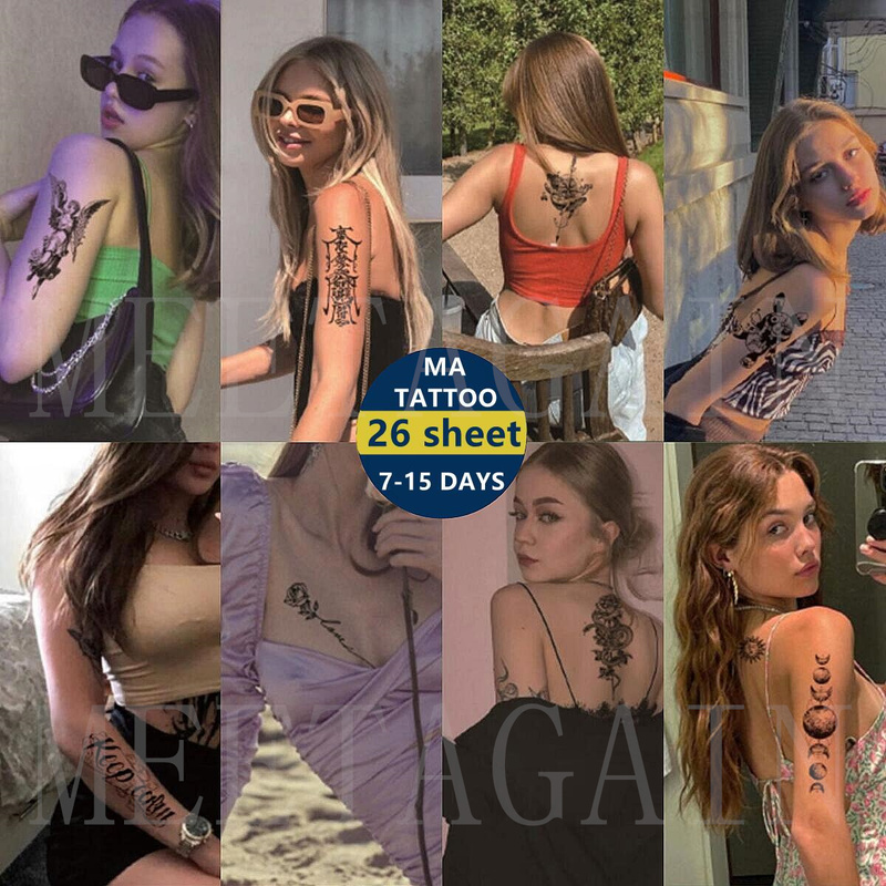 Gambar 26 Sheets Magic Tattoo Big Waterproof Temporary Tattoo Sticker Lasts To 15 Days