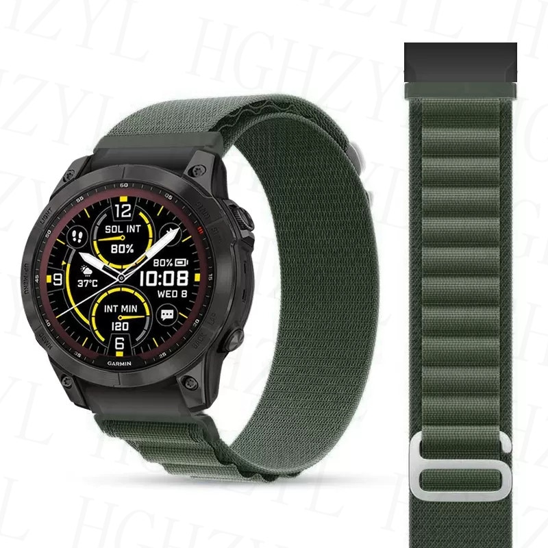 Nylon Alpine dây đeo hình vòng dây đeo cổ tay cho Garmin Fenix 7x 7 6x 6pro 5x 3hr Forerunner 935 945 Đồng hồ thông minh dây đeo tháo nhanh
