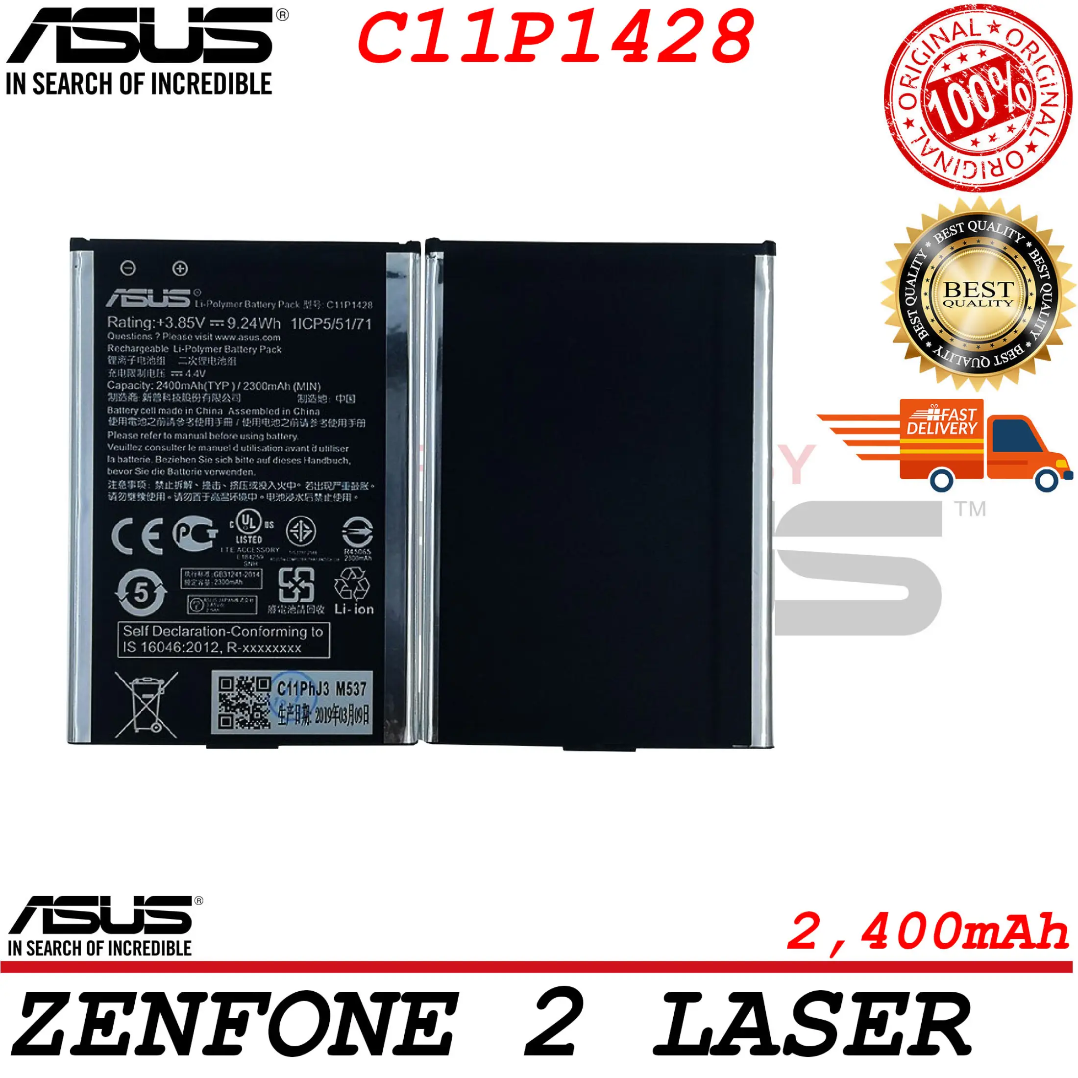 Asus Zenfone 2 Laser Ze500kg Z00ed Battery C11p1428 2400mah 100 Original Capacity Lazada Ph
