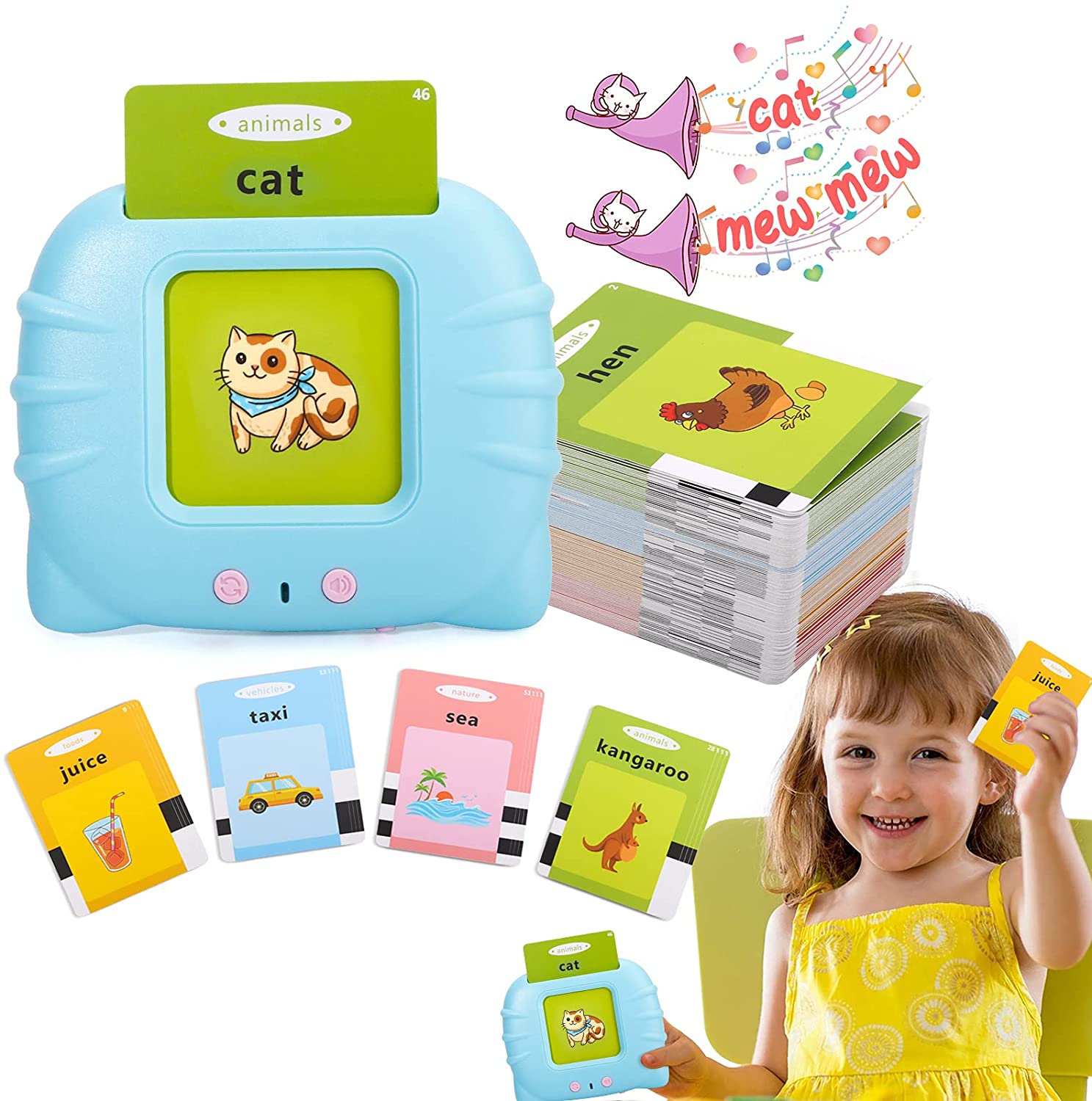 Talking Flashcards Learning Toys for Toddlers - Speech Therapy Toys For 2 3  4 5 Year Old Boys and Girls - 224 Sight Words Talking Flash Cards - Autism  Sensory Toys for Autistic Children with 224