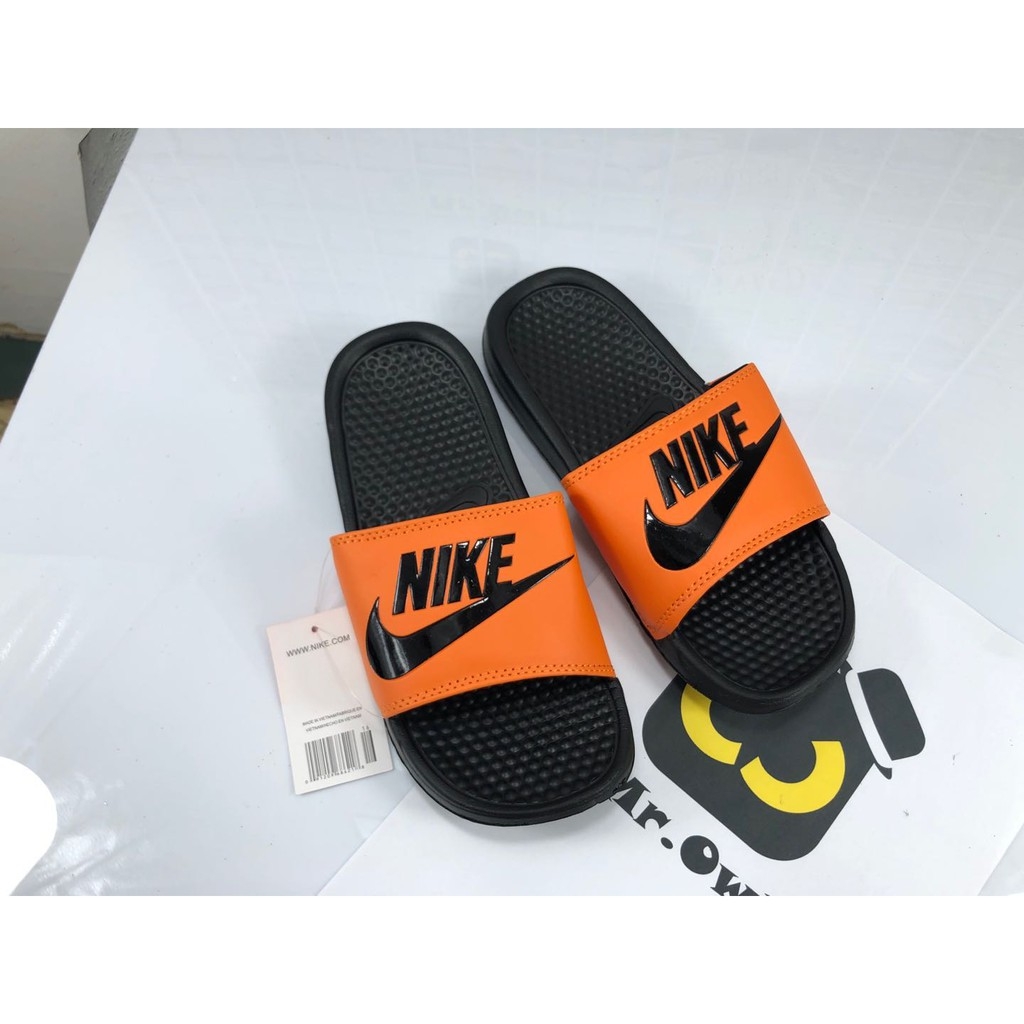 nike slippers orange