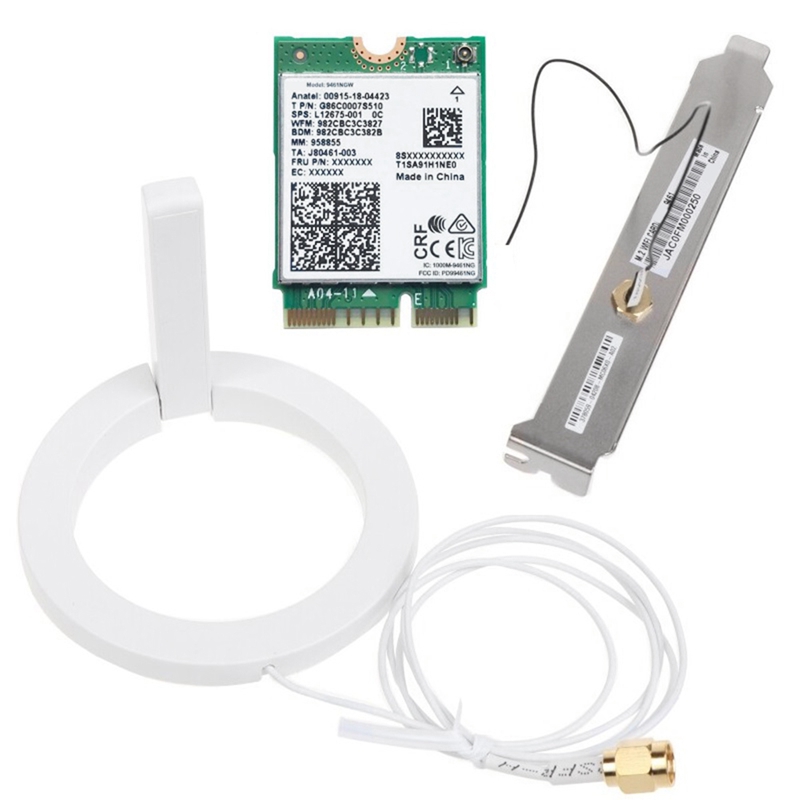 For Intel 9461NGW WiFi Card+Baffle+Antenna Kit 2.4G 5G 802.11AC M2 Key E