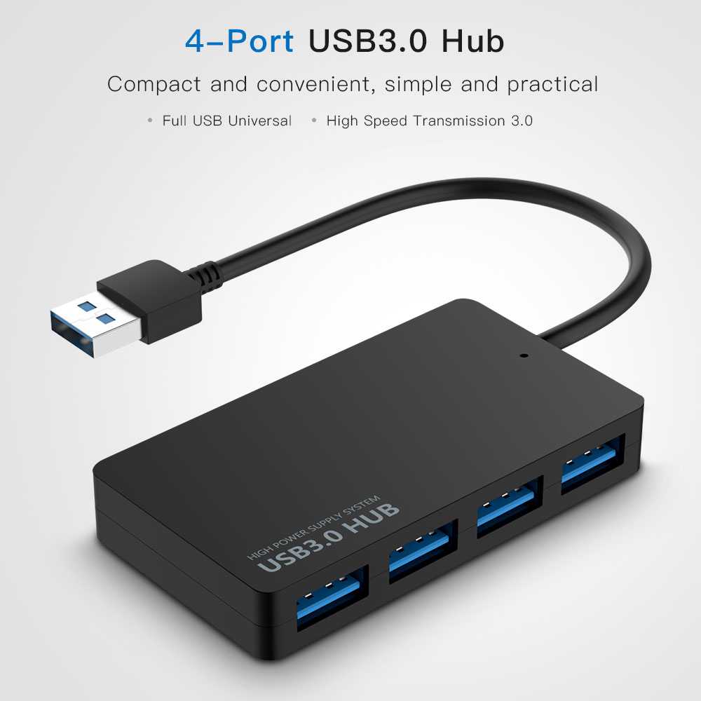 tdpti76v8 ฮับ USB 3.0 ความเร็วสูงภายนอก 4 พอร์ตตัวแยกอะแดปเตอร์ USB สำหรับแล็ปท็อปพีซี