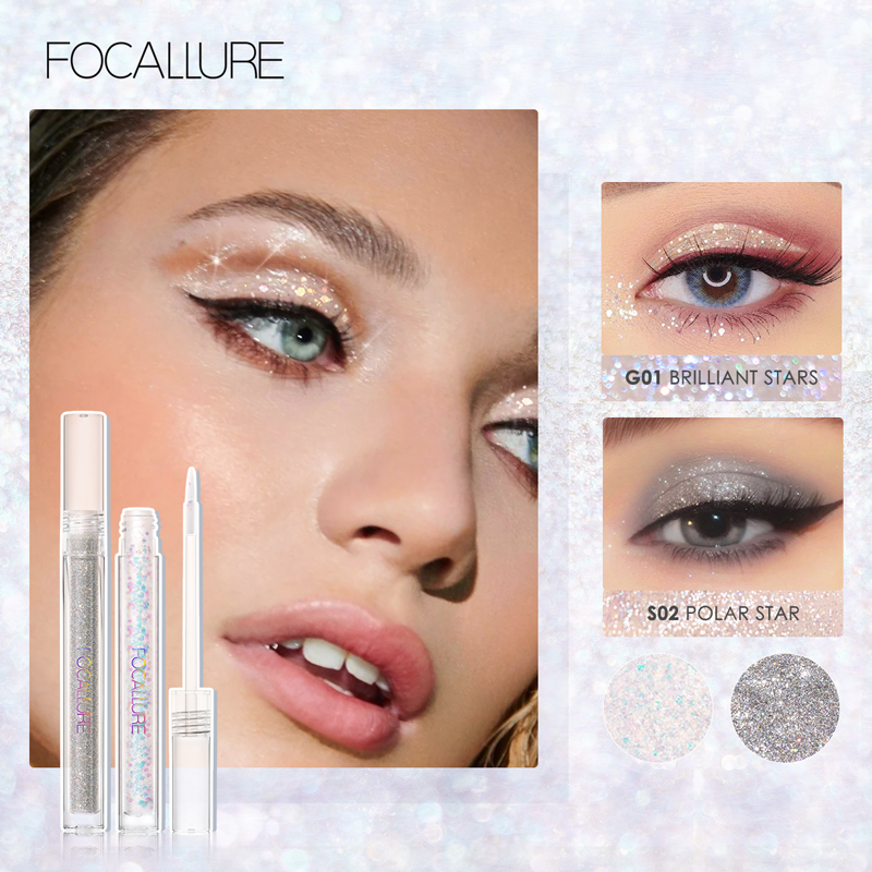 FOCALLURE Brand Starlight Liquid Eyeshadow High Pigment Eye Shades  Lightweight Quick-Drying Eye Makeup Shimmer Glitter Eyeshadow - Lazada |  Lazada PH
