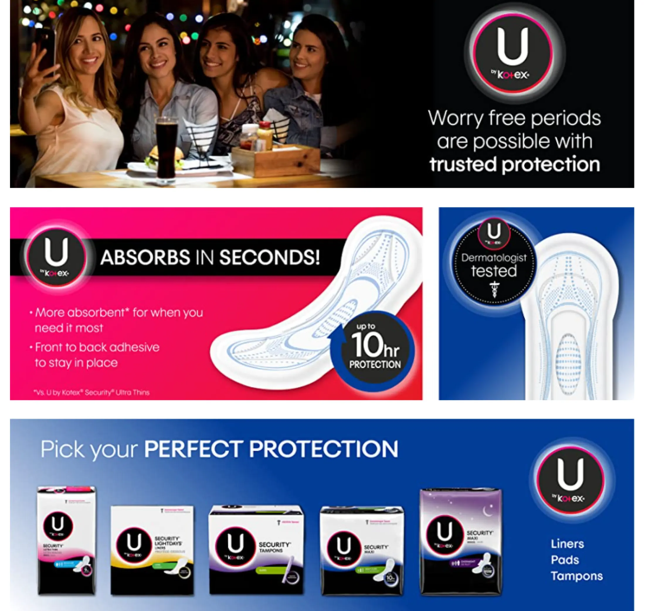 U By Kotex Security Feminine Maxi Pads Heavy Flow Long Unscented 132 Count 3 Packs Of 44 Lazada Ph