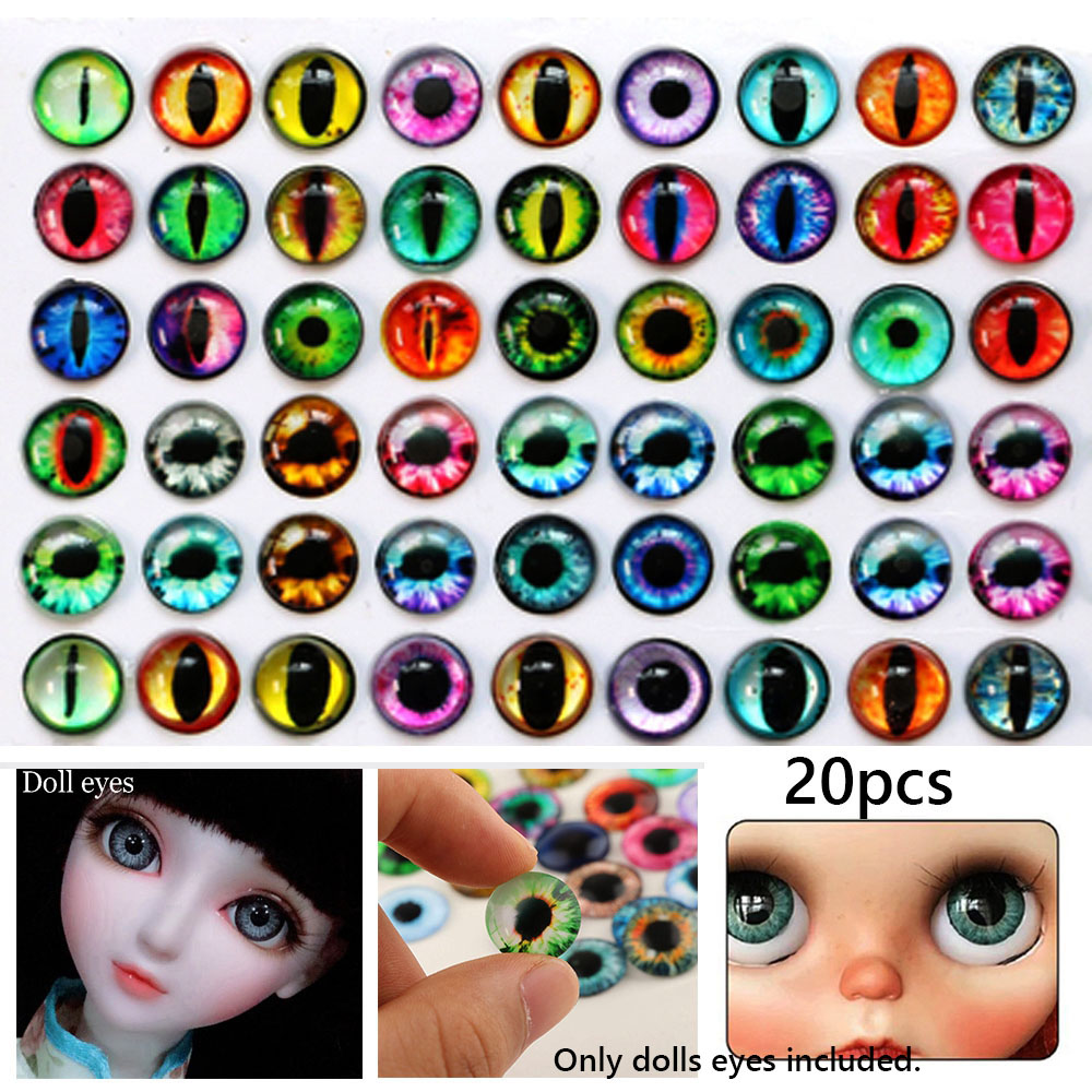 ESTRUS FASHION 20pcs Hot Funny Animal Toy Dinosaur Eyeballs Glass Dolls Eyes Time Gem DIY Crafts