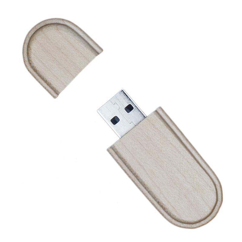 128GB USB Stick USB 2.0 Stick with Wooden Holder Wood Color