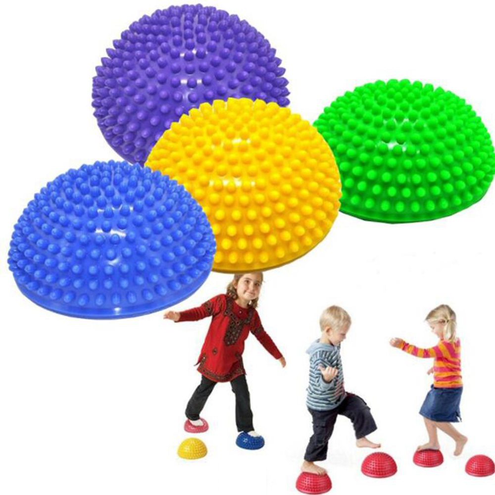 RUO R Spiky นวดครึ่งรวมประสาทสัมผัสลูกบอลโยคะ Hemisphere ที่เหยียบเท้าเด็กของเล่นแบบทรงตัวอุปกรณ์ออกกำลังกาย