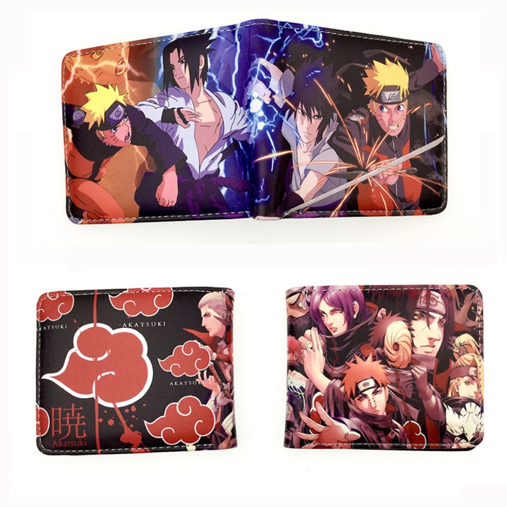 SR2N Chìa khóa Anime Túi thay đổi Ví đựng tiền xu Ví nam Ví da Naruto Chủ thẻ tín dụng