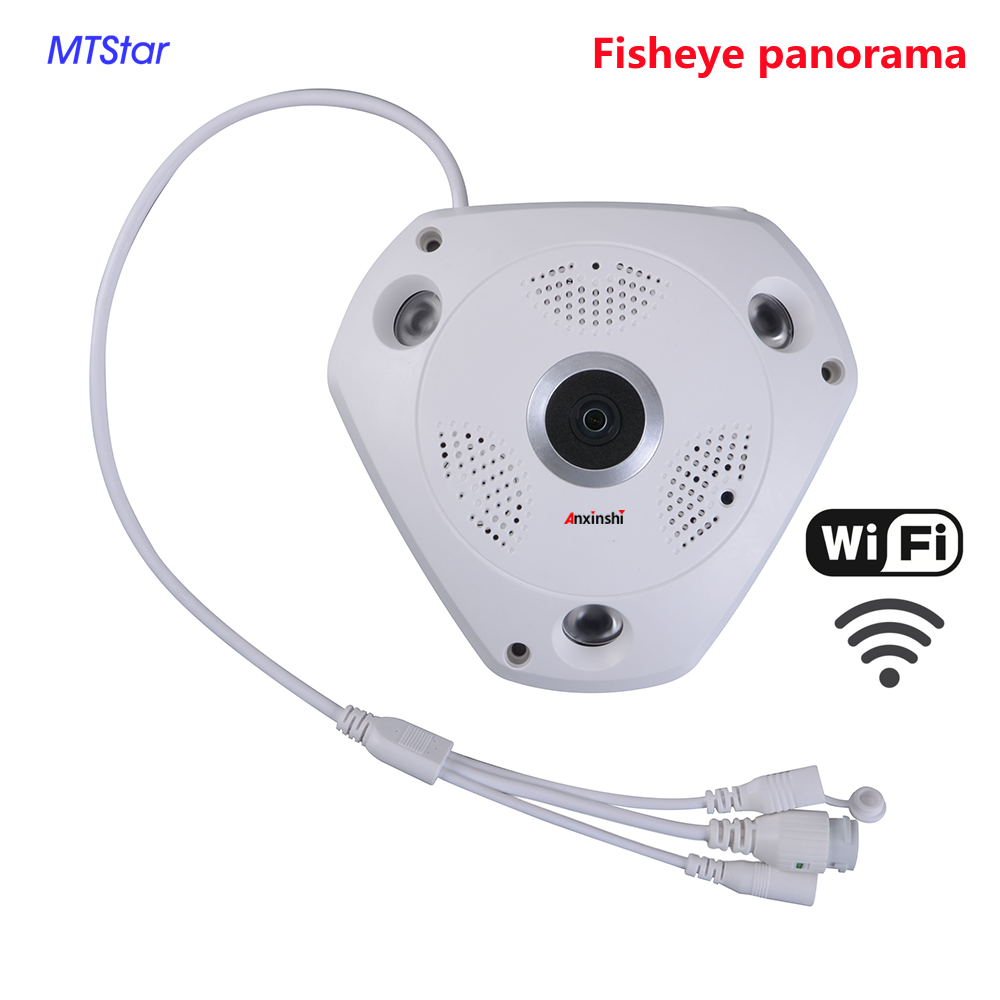 360องศาพาโนรามา Fisheye เลนส์ WiFi กล้อง5MP2MP สองทางเสียง Night Vision IR Home Security วิดีโอเฝ้าระวังกล้อง IP ราคา  5,515 บาท*ส่งฟรี