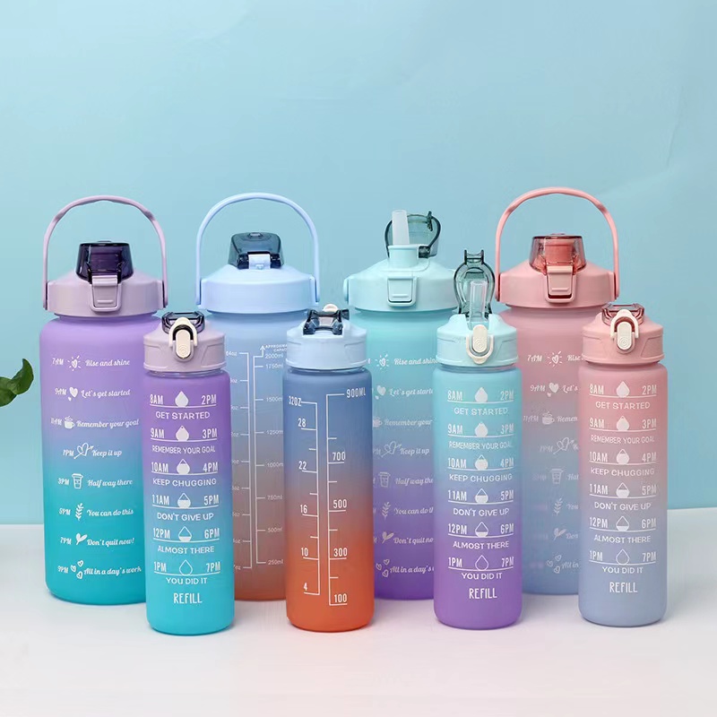 【Hot 2Pcs/set】2L PASTEL Motivational Water Bottle with Time Marker ...