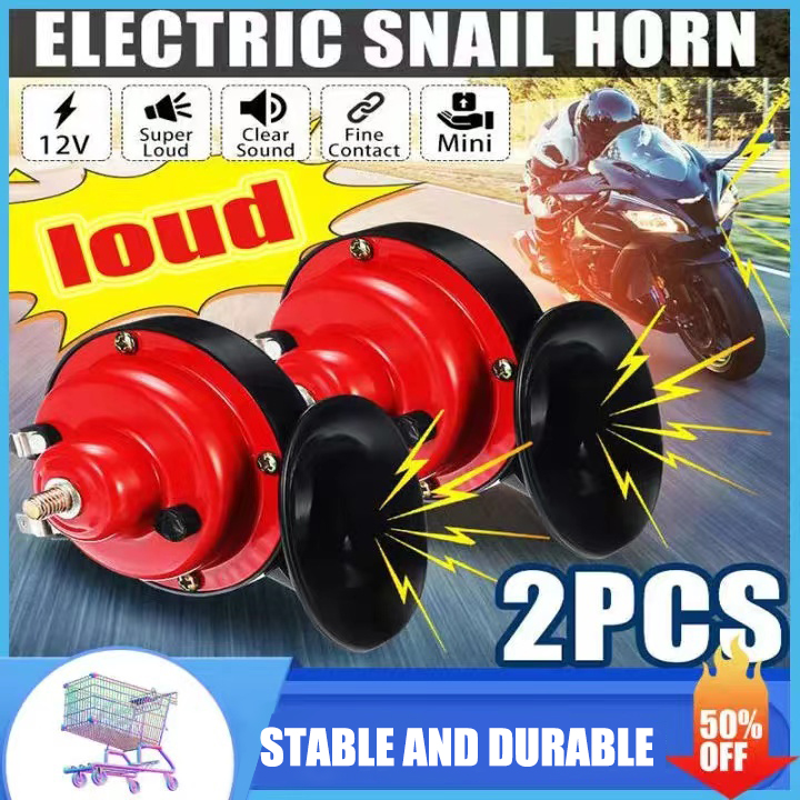 2PCS Universal Loud Car Horn 12V 300DB Electric Snail Train Horn Super Loud  Waterproof Horns Siren for Motorcycle Car Truck SUV Boat