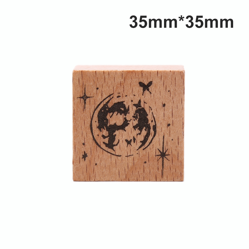 PINGZ Vintage Wooden Rubber Stamp For DIY Stationery Scrapbooking Handbook Diary Decor