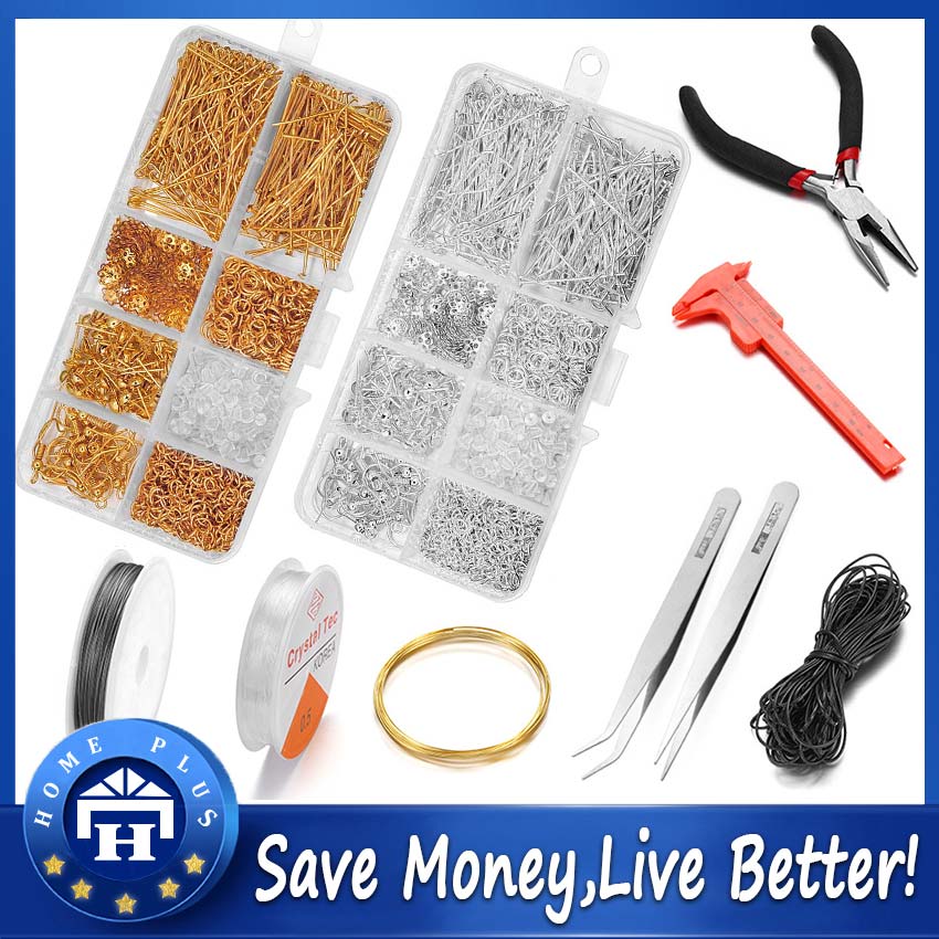 DIY Earrings Making Jewelry Kit Repair Tools Lobster Clasp Open Jump Rings  Earring Hooks Tail Chain Pin Clip Buckle Beading Kit