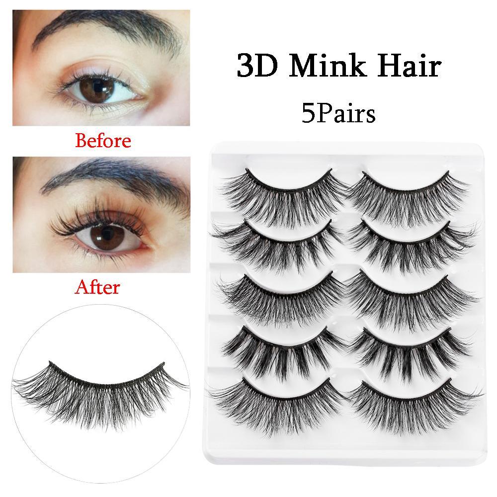 ALEXIS BAGS Eye Makeup Tools Professional Reusable Handmade Full Strips Wispy Fluffy Natural Long 3D Faux Mink Hair False Eyelashes