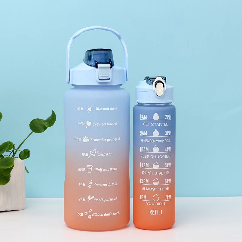 【Hot 2Pcs/set】2L PASTEL Motivational Water Bottle with Time Marker ...