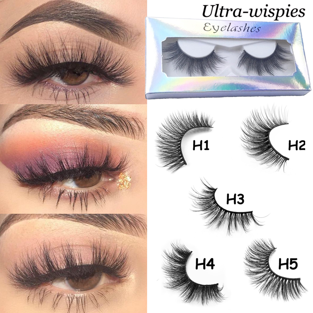 มุมแฟชั่น SKONHED 1คู่แฟชั่นผู้หญิง Ultra-Wispies Criss-Cross แต่งหน้า Handmade Lash 3D Mink Lash ขนตาปลอมธรรมชาติยาว