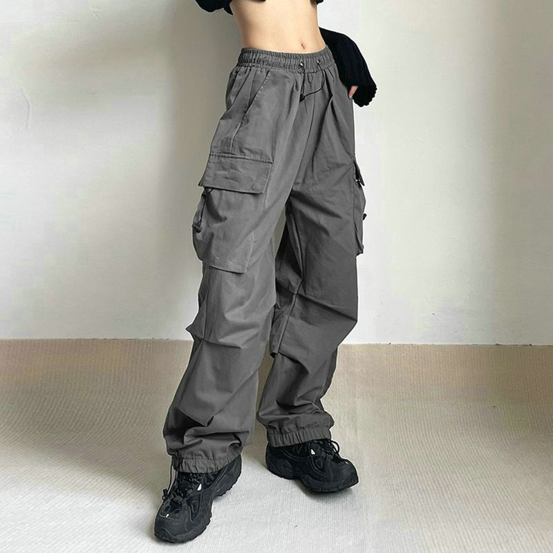 ✚◐ parachute Pants Low waist harem Tactical hip hop jogger Baggy pants  trouser Men's and women's plus size straight cut