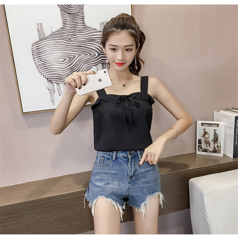 5XL Plus Size Knitted Sleeveless Tank Tops Small Camisole Womens Summer  2023 New Slimming Inner Base Shirt Elastic Outer