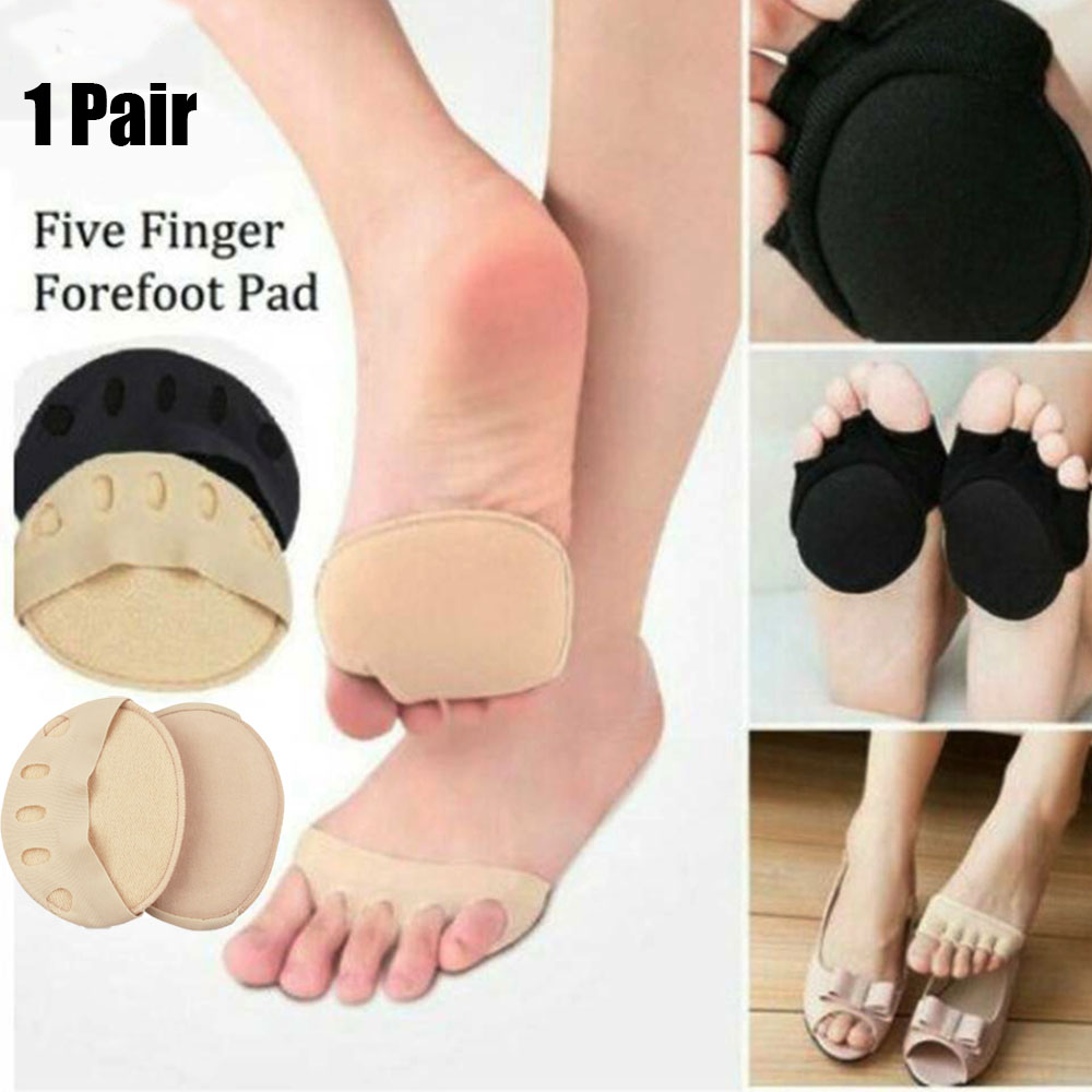 OEUVR แบบพกพาซับในผ้า Five Toes พื้นรองเท้ารังผึ้งนวด Toe Pad ดูแลเท้าแผ่นรองเท้าส่วนหน้าส้นสูงเท้า Peds