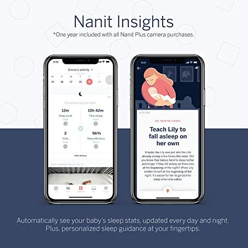 nanit plus smart baby monitor and wall mount