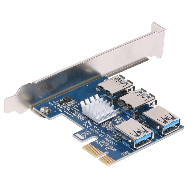 Giảm ₫16,000] 1 to 4 pci express 16x slots riser card pci-e 1x to external  4 pci-e slot adapter pcie multiplier card usb  - tháng 3/2023 - BeeCost