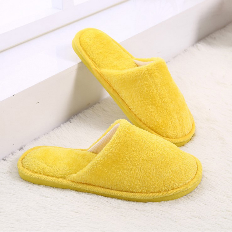 Blue New Plush Indoor Shoes Cotton Slippers Flat Casual Fashion Warm Home