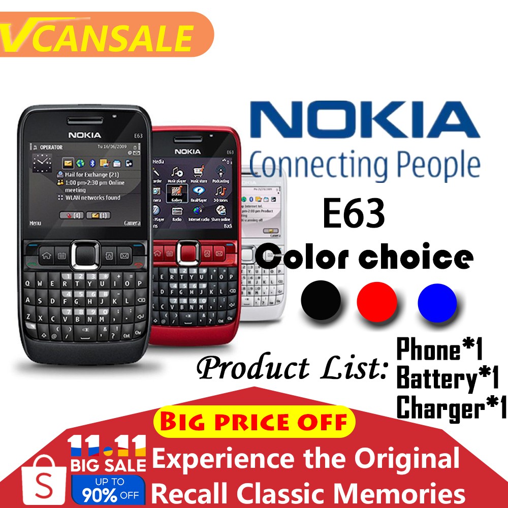  Hàng Chính Hãng Bán Chạy Cho Điện Thoại Di Động Nokia E63 QWERTY Bàn Phím Đầy Đủ Wifi 3G 2MP 