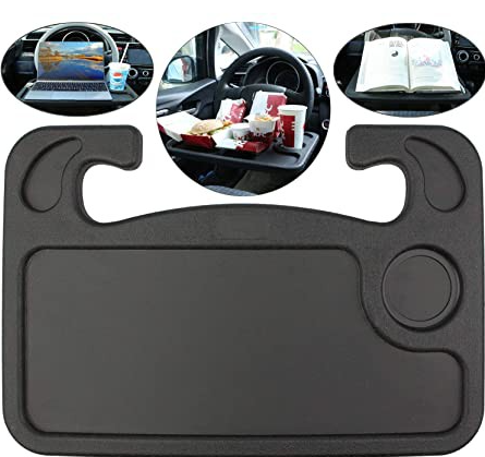 Auto Steering Wheel Tray Car Organizer Work Table Laptop Computer Stand Notebook  Desk Clip Driver Table For Food Drink,Black - intl