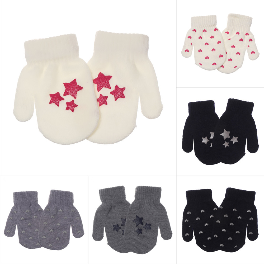 YUXEANPENG ขายดีเด็กชายเด็กหญิงน่ารัก Star Soft Warm ของเล่นการรับสารภาพทั้งครอบคลุมสีลูกอมถุงมือถักนิตติ้ง