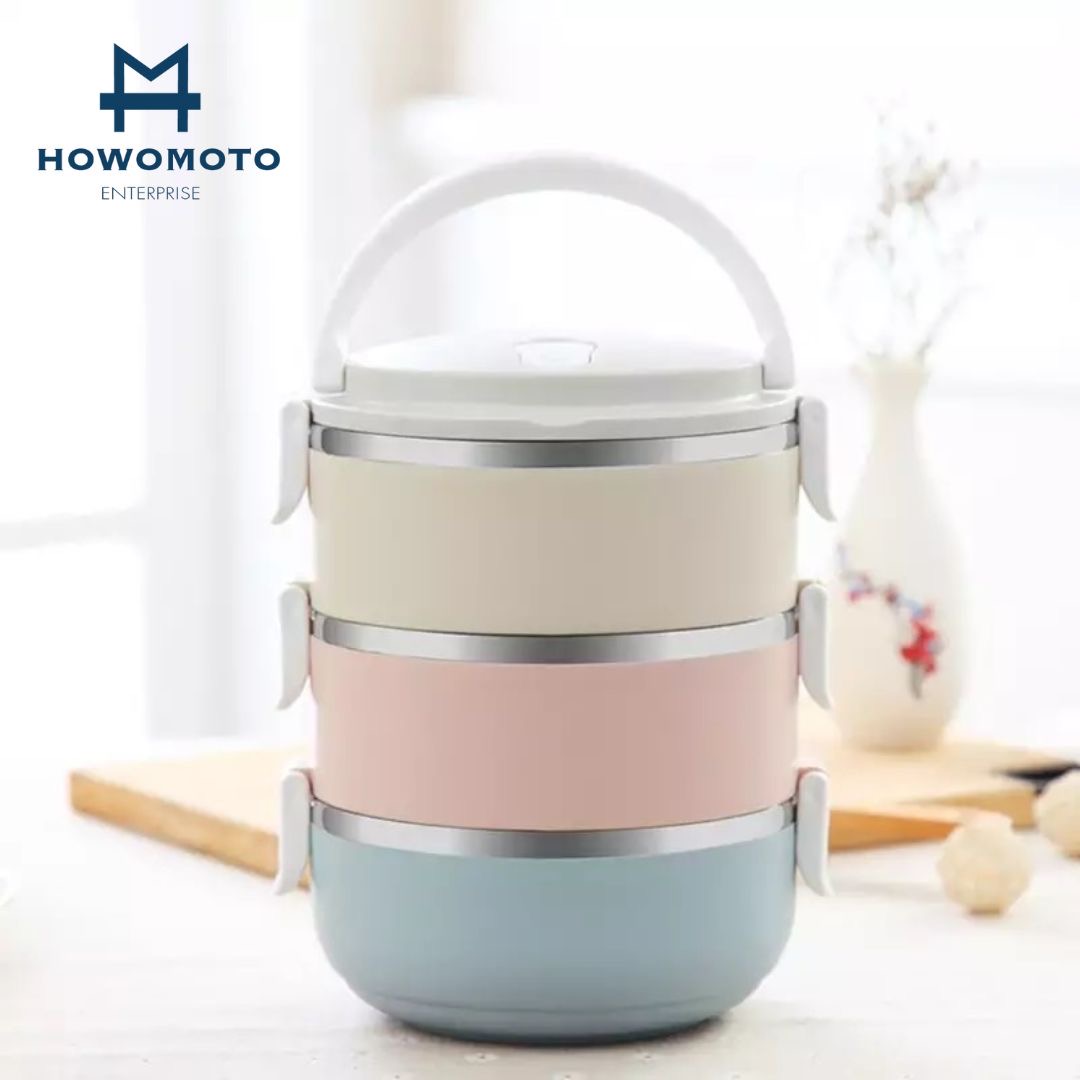 Stainless Steel Thermal Lunch Box Layers Multi Grids Tableware B-3 ...