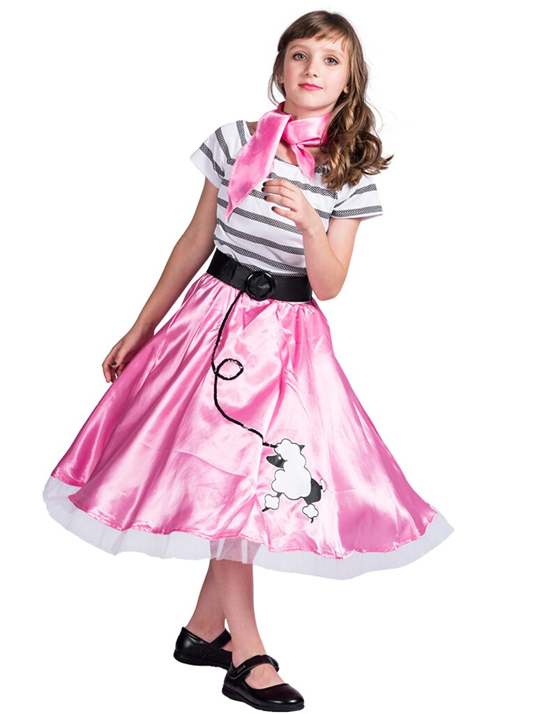 50s Poodle Skirt Retro Costumes Fancy Dress Halloween Party Cosplay Outfit