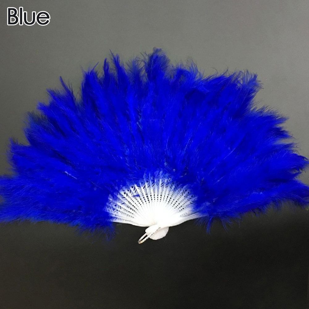【COD&Ready Stock】Feather Hand Fan Ladies Folding Fans Home Decor Handmade Dance Wedding Party Accessories Crafts Gifts